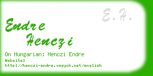 endre henczi business card